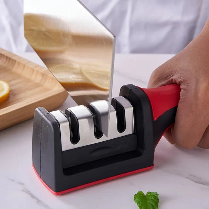 Multifunctional 3 Steps Manual Knife & Scissors Sharpener | Professional Kitchen Tool | With 20 Days Money Back Guarantee