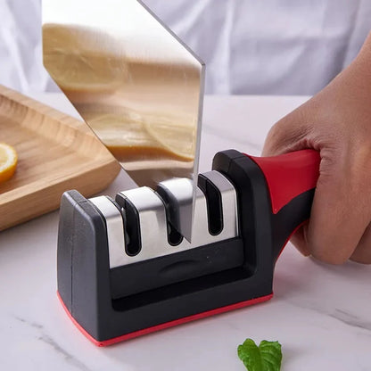 Multifunctional 3 Steps Manual Knife & Scissors Sharpener | Professional Kitchen Tool | With 20 Days Money Back Guarantee