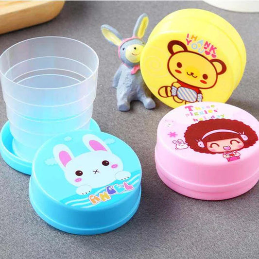 1Pcs Portable Printed Plastic Foldable Magic Cup for Kids – Travel-Friendly Drinking Cup