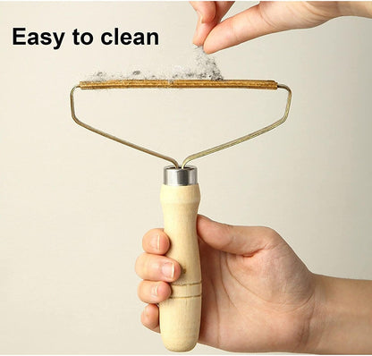 Portable Wooden Handle Lint Remover Brush – Reusable Fabric Shaver for Clothes, Sofas & Upholstery