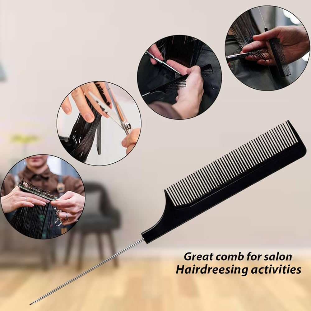 2PC Fine Teeth Tail Comb Set – Professional Styling & Hair Sectioning Combs for Salon & Home Use