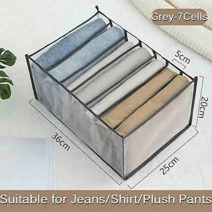 1Pc 7 Grid Pants Organizer Storage Box – Closet Clothes Drawer Divider