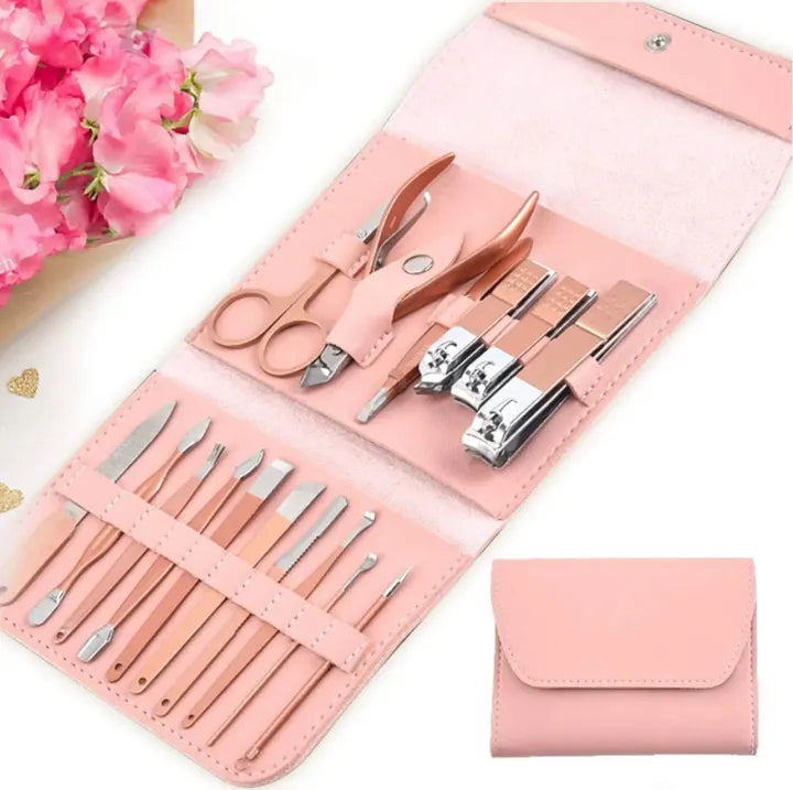 Manicure Pedicure Grooming Kit - Professional 16pcs Manicure Set - Stainless Steel Nail Clipper Set 20 days money back  guarantee