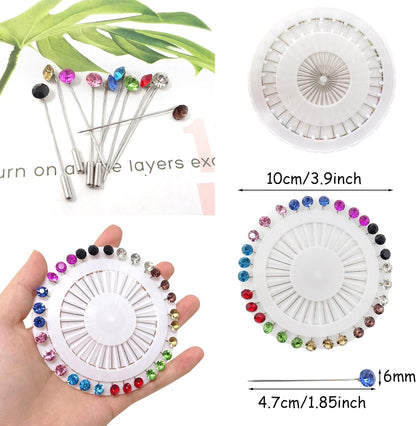40 Pieces Small Head Multicolour Scarf Pins – Hijab Safety Pins Set
