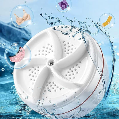 Mini Portable Ultrasonic Turbine Washing Machine Turner | USB Powered Compact Washer | With 20-Day Money Back Guarantee