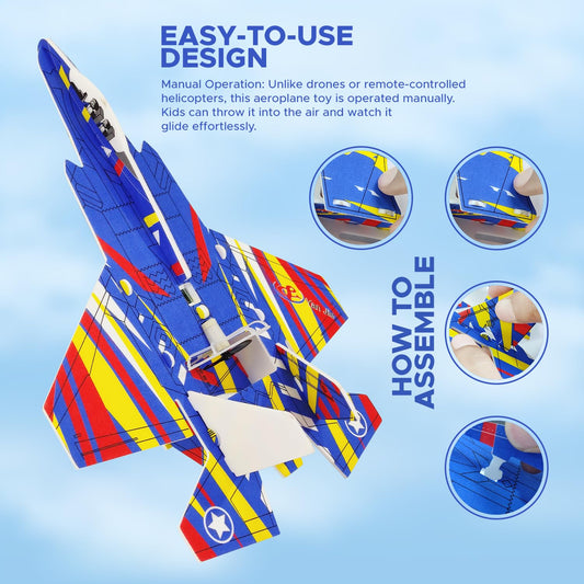 Electric Foam Aeroplane Fighter | USB Rechargeable Hand-Throw Glider (Assembled) | With 20-Day Money Back Guarantee