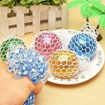 1PC Mesh Squishy Stress Rainbow Color Ball – Kids Fidget Toy Anti-Stress