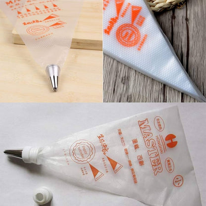 25Pcs Disposable Pastry Icing Bag Cake Decorating with All Size Nozzles
