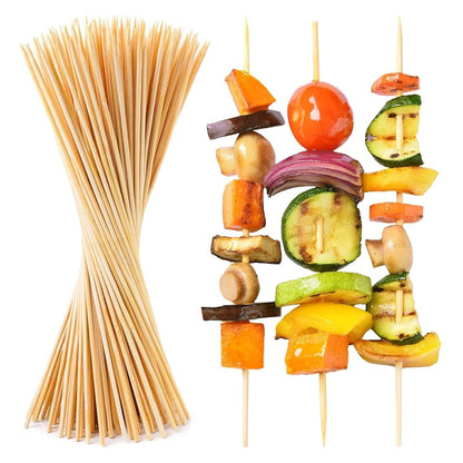 Wooden Skewers Sticks BBQ – Safe & Durable Bamboo Sticks for Grilling and Cooking