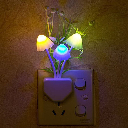 1Pcs LED Mushroom Night Light – Creative Plug-in Wall Lamp for Bedroom & Home Décor
