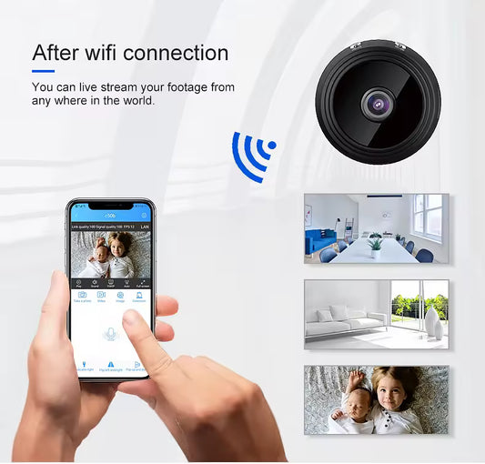 Mini Portable Wireless A9 Security Camera 1080P HD – Live Monitoring, Motion Detection, Night Vision | Now Rs. 1,799 With 20 Days Money Back Guarantee.