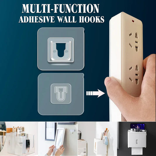 Double-Sided Adhesive Wall Hooks – Transparent Heavy Duty Wall Hangers