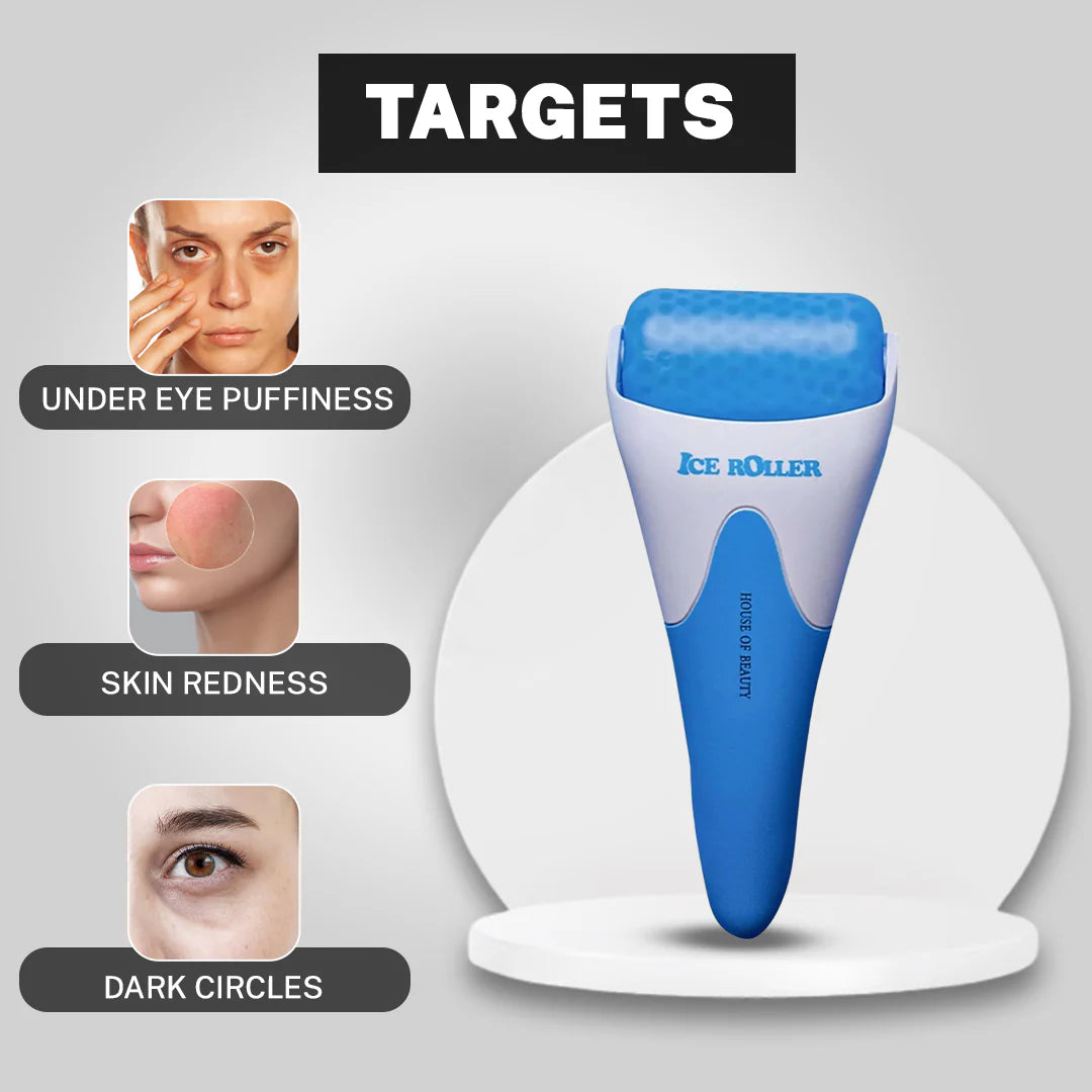Ice Roller Massager – Face, Eyes & Body Cooling Therapy for Puffiness, Headaches & Skin Tightening