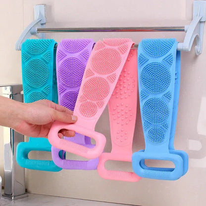 Silicone Back Scrubber Strap – Double-Sided Exfoliating Bath Body Brush