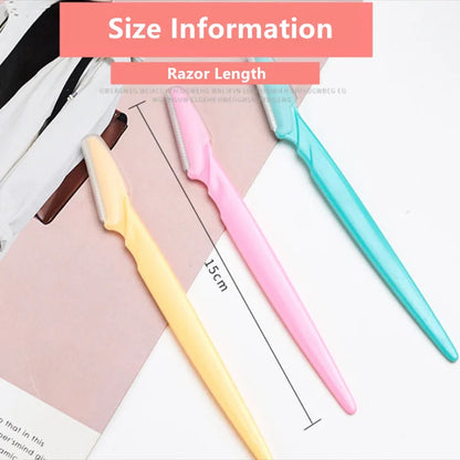 3Pcs Women’s Facial Razors – Eyebrow & Peach Fuzz Trimmers for Smooth Skin