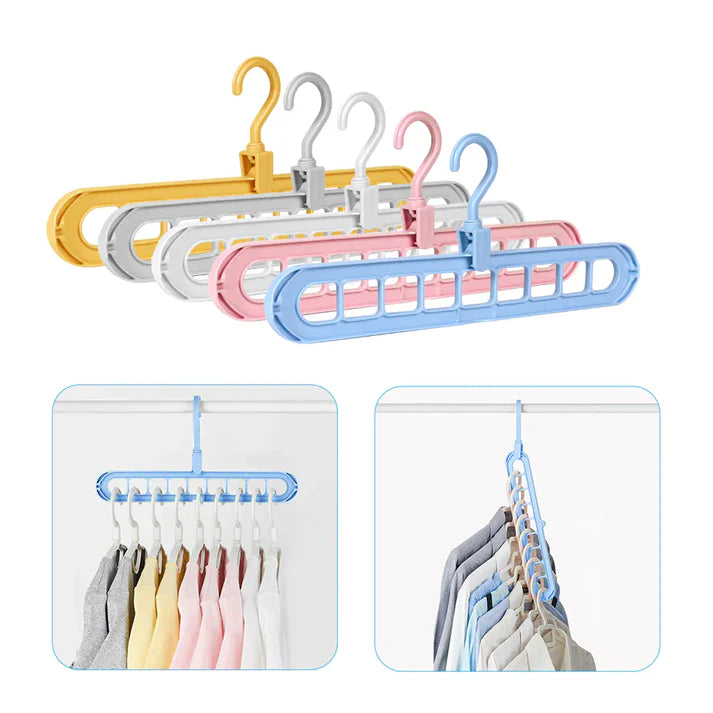 3Pcs 9 Hole Hanger – Space Saving Closet Organizer Hooks for Clothes