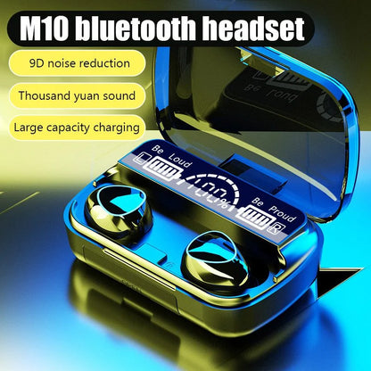 M10 TWS Wireless Bluetooth Gaming Earbuds | Touch Control, Power Display & Deep Bass | With 20 Days Money Back Guarantee