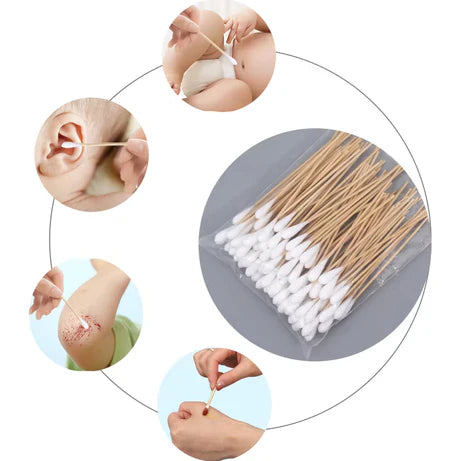 100 PC Ear Cleaning Cotton Buds – Soft Double-Tipped Swabs for Daily Hygiene & Makeup Use