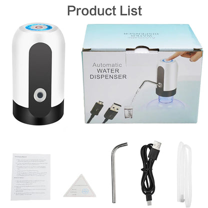 Portable Electric Water Dispenser | USB Rechargeable Automatic Bottle Pump | With 20-Day Money Back Guarantee |