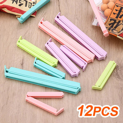 12Pcs Food Snack Storage Sealing Bag Clips – Reusable Kitchen Clips for Freshness