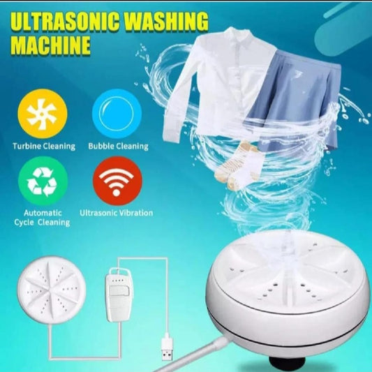 Mini Portable Ultrasonic Turbine Washing Machine Turner | USB Powered Compact Washer | With 20-Day Money Back Guarantee