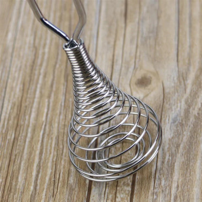 Stainless Steel Spring Egg Beater – Manual Hand Whisk for Mixing & Frothing