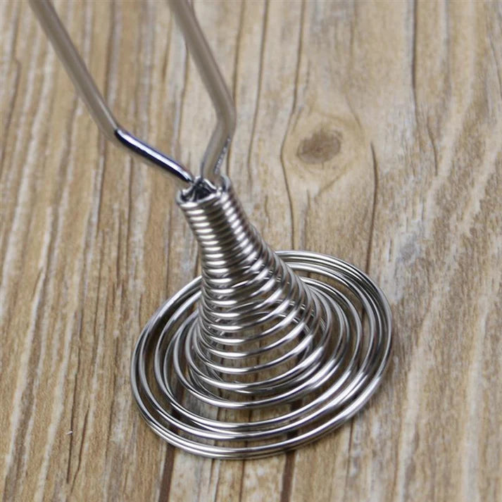 Stainless Steel Spring Egg Beater – Manual Hand Whisk for Mixing & Frothing