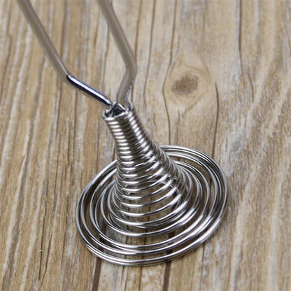 Stainless Steel Spring Egg Beater – Manual Hand Whisk for Mixing & Frothing