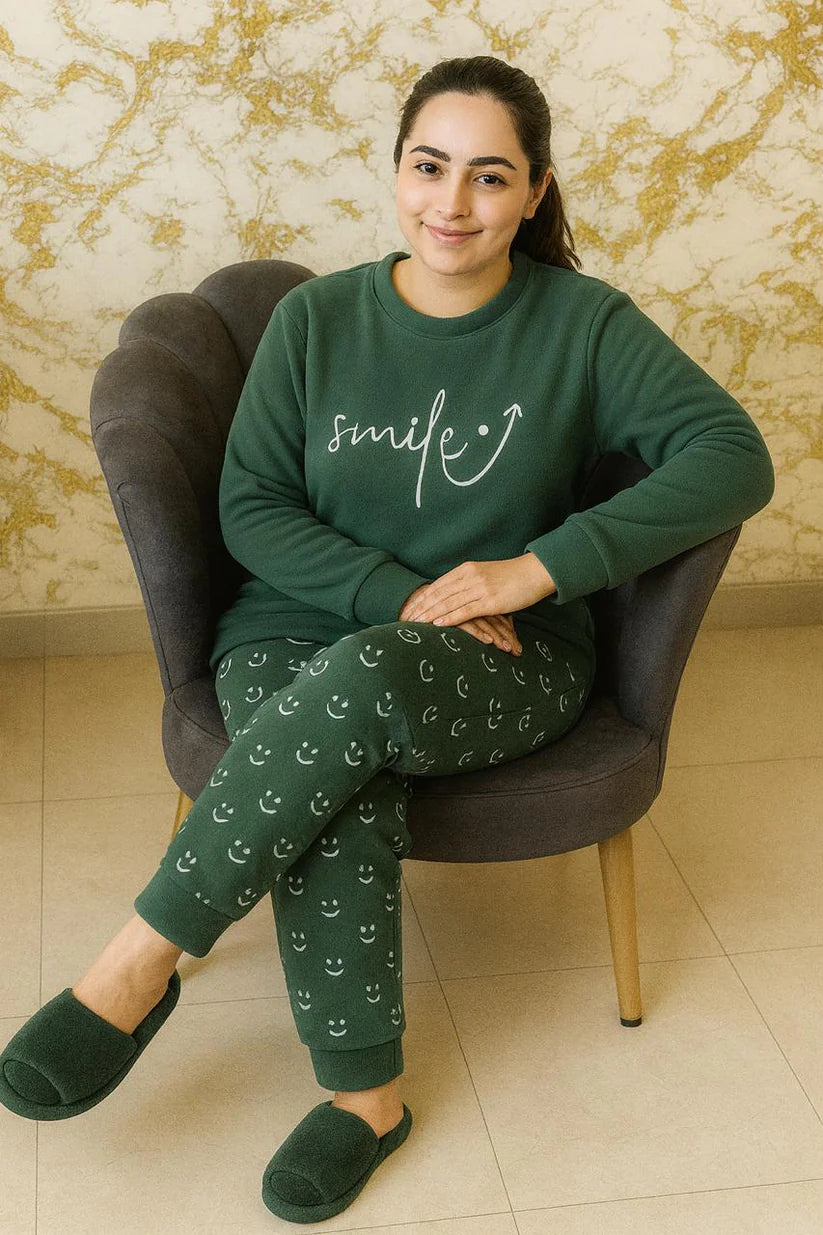 Winter Happy Mood Co-Ord Set Women Night Suit