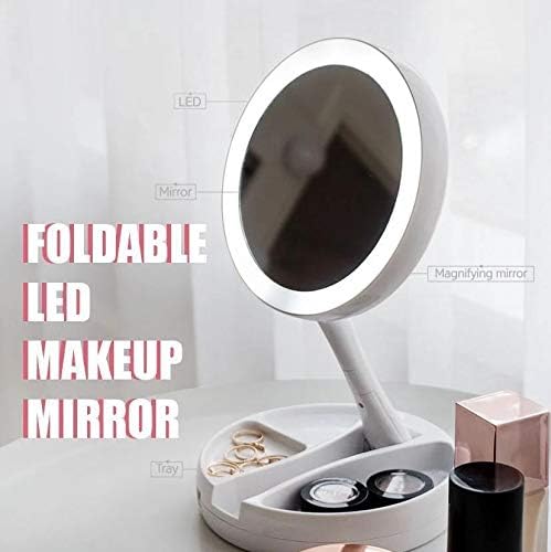 Portable Makeup Mirror with Light & 10X Magnification | LED Vanity Mirror for Travel & Home Use | With 20-Day Money Back Guarantee |
