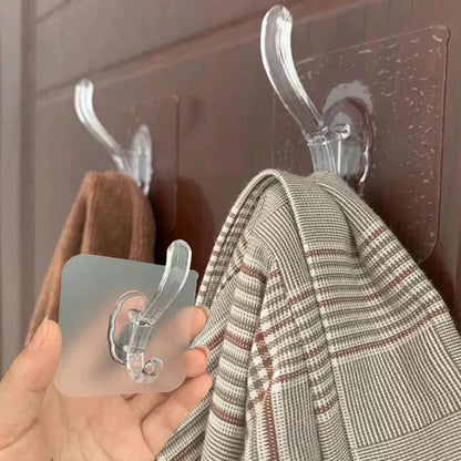 2Pcs Acrylic Single Hook – Transparent Wall Hooks for Keys, Towels & Home Organization