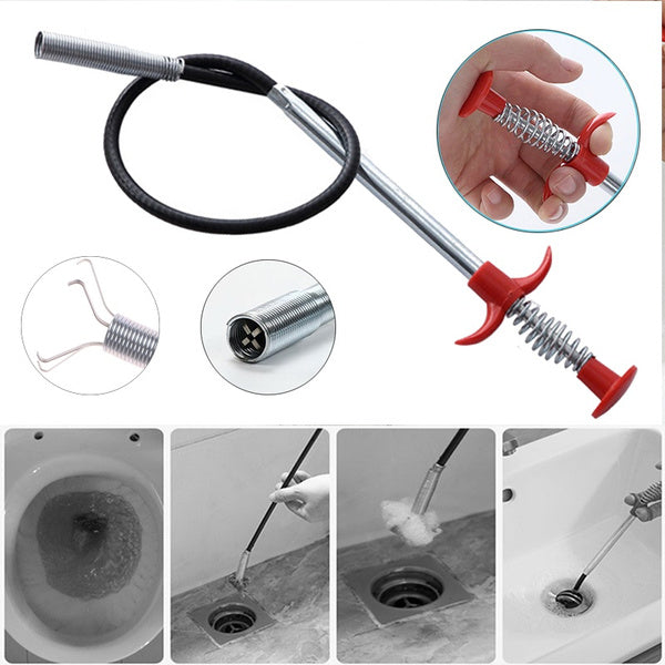 Spring Pipe Dredging Tool – Flexible Sink & Drain Clog Remover