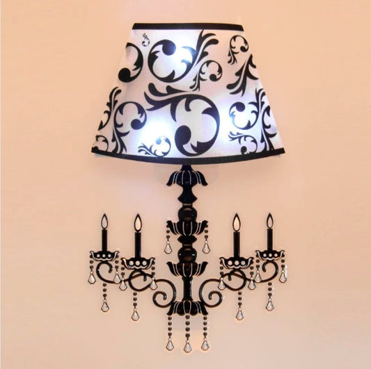 2Pcs 3D LED Lamp Shape Wall Stickers – Creative Home Decor for Living Room, Bedroom & Cafe