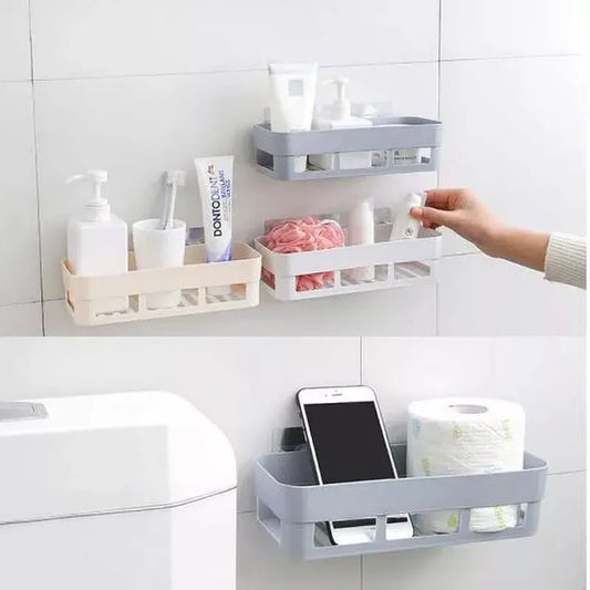 1Pcs Rectangle Shelf Corner Storage – Wall Mounted Bathroom & Kitchen Organizer