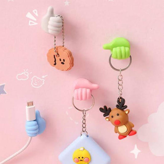 5 Pcs Self Adhesive Wall Thumb Hook – Strong Thumb Shape Hooks (Random Colors)