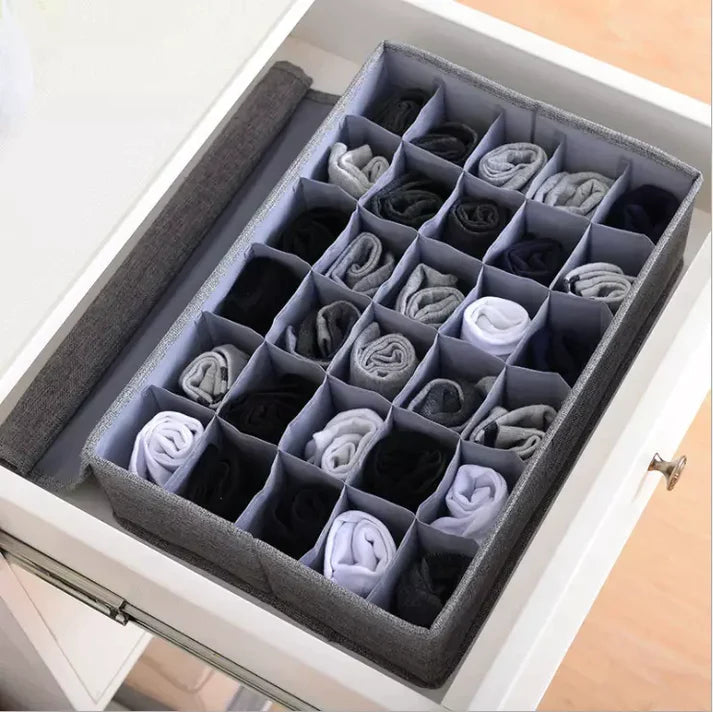 24-Grid Storage Organizer – Foldable Drawer Divider Box for Clothes & Accessories