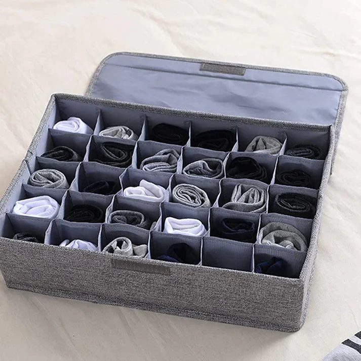 24-Grid Storage Organizer – Foldable Drawer Divider Box for Clothes & Accessories