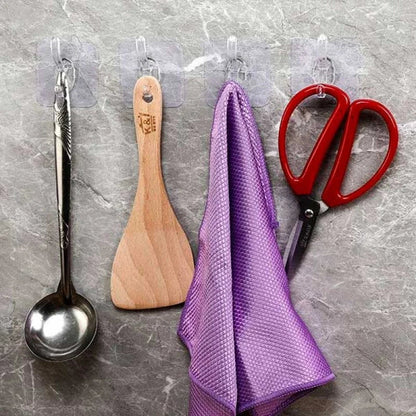 2Pcs Acrylic Single Hook – Transparent Wall Hooks for Keys, Towels & Home Organization