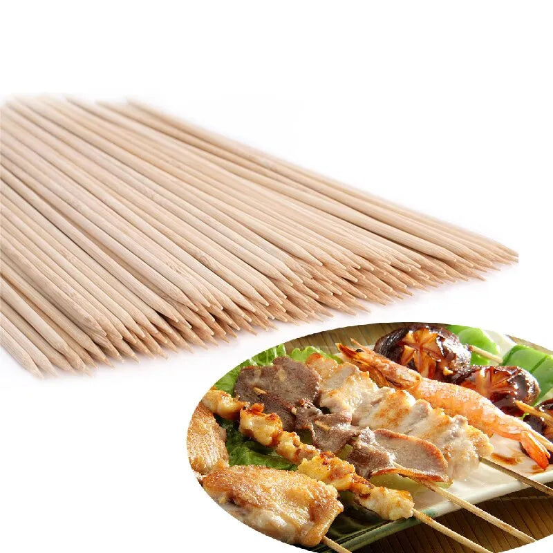 Wooden Skewers Sticks BBQ – Safe & Durable Bamboo Sticks for Grilling and Cooking