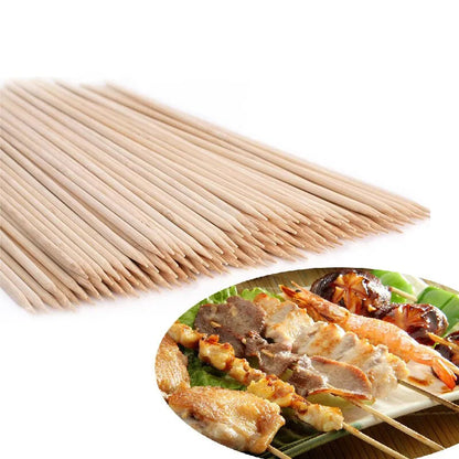 Wooden Skewers Sticks BBQ – Safe & Durable Bamboo Sticks for Grilling and Cooking
