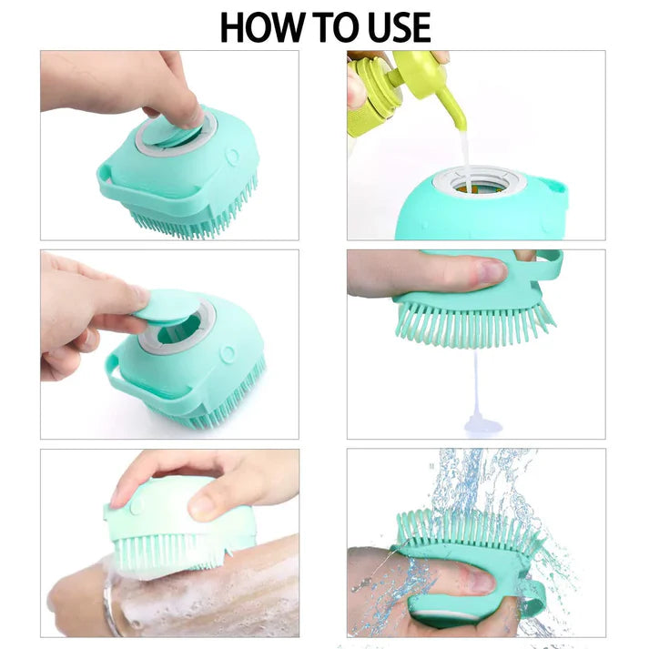 Silicone Bath Brush Hair Washing Comb – Scalp Massager & Body Scrubber