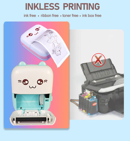 Mini Portable Bluetooth Thermal Printer – Pocket-Size Inkless Printer for Labels & Stickers