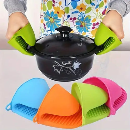 1 Pair Silicone Pot Holder – Heat Resistant Kitchen Grip Gloves