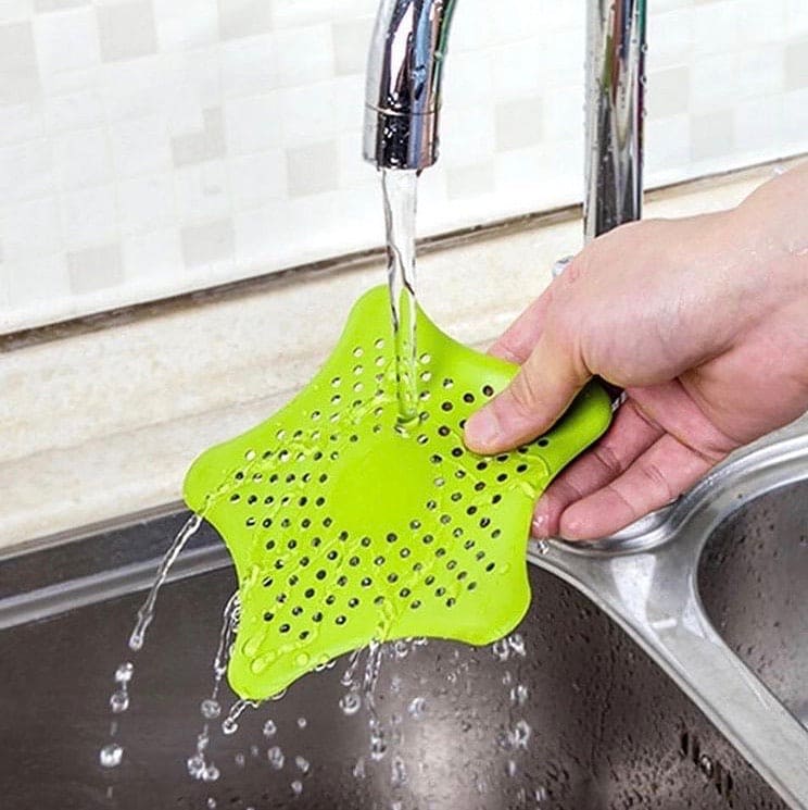 Silicone Sink Star Drain Cover – Anti-Clog Hair & Food Catcher for Kitchen & Bathroom