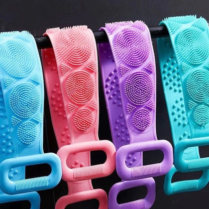 Silicone Back Scrubber Strap – Double-Sided Exfoliating Bath Body Brush