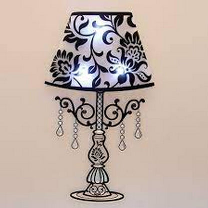 2Pcs 3D LED Lamp Shape Wall Stickers – Creative Home Decor for Living Room, Bedroom & Cafe