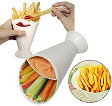 French Fries Dipping Cone – Ketchup Dipper & Veggie Holder | Snack & Condiment Server for Home & Parties | With 20-Day Money Back Guarantee