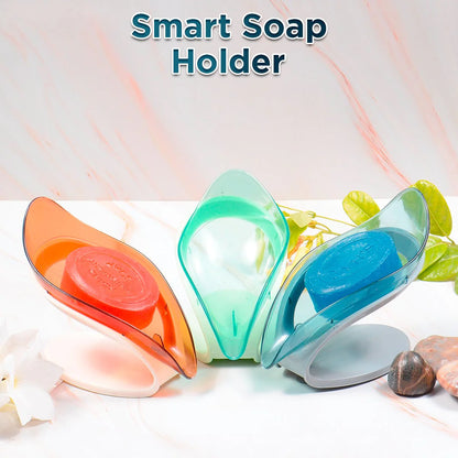 Leaf Shape Smart Soap Holder – Self-Draining Bathroom Soap Dish