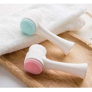 1pcs Double Side Cleansing Facial Brush – Deep Pore Cleaner & Gentle Exfoliator for All Skin Types | With 20-Day Money Back Guarantee