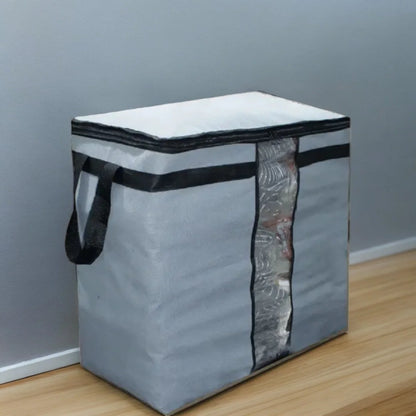 Grey Storage Organizer Bags (5Pcs) – Foldable Clothes & Blanket Storage Solution